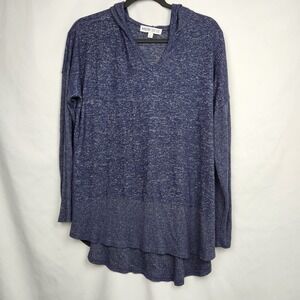 Meri Skye Womens Long Sleeve Blue Blouse With Hood‎ Size XL